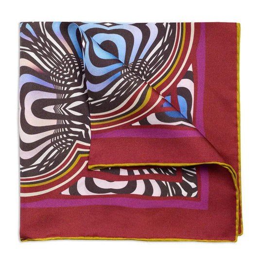 Abstract Fuschsia Pocket Square by Benson & Clegg