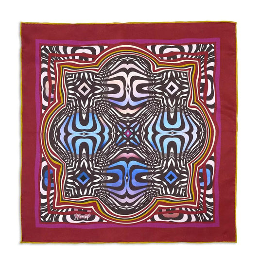 Abstract Fuschsia Pocket Square by Benson & Clegg