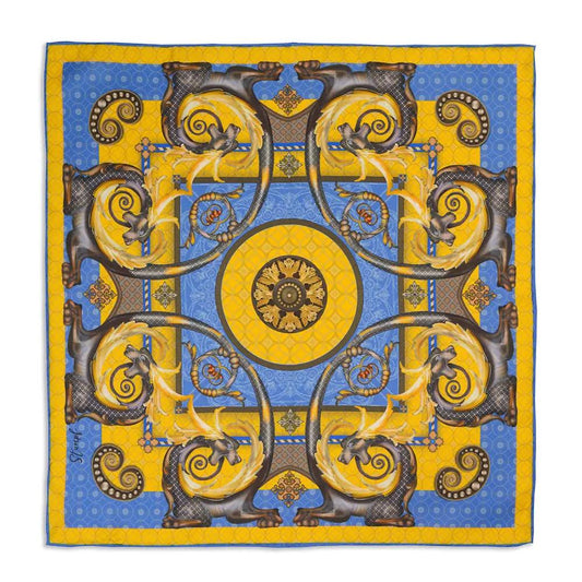 Burlington House Academy Gate Gold Pocket Square by Benson & Clegg