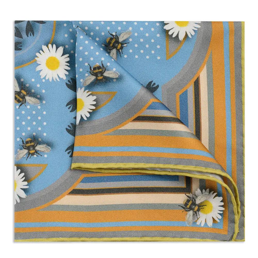Polka Dot Bee Classic Orange Pocket Square by Benson & Clegg