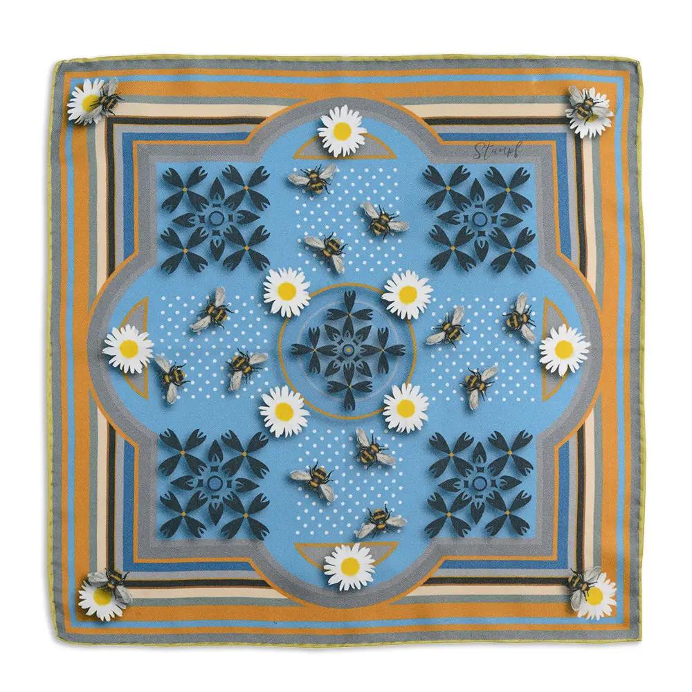 Polka Dot Bee Classic Orange Pocket Square by Benson & Clegg