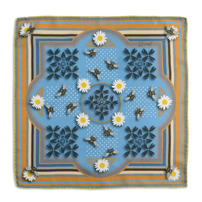 Polka Dot Bee Classic Orange Pocket Square by Benson & Clegg