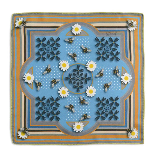 Polka Dot Bee Classic Orange Pocket Square by Benson & Clegg