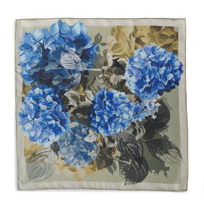 Hydrangea Stone Pocket Square by Benson & Clegg