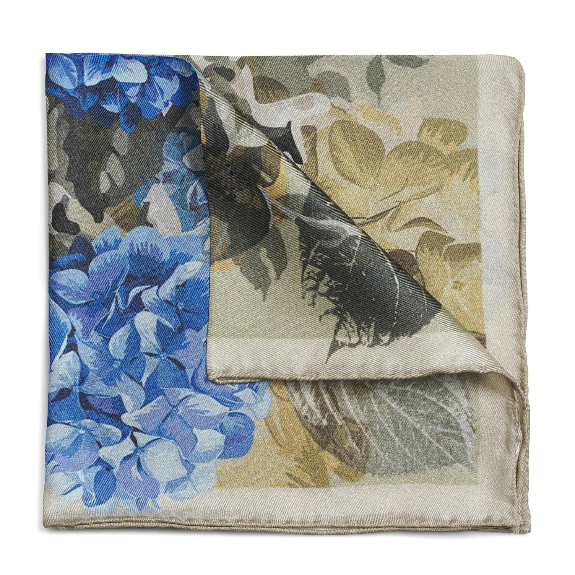 Hydrangea Stone Pocket Square by Benson & Clegg