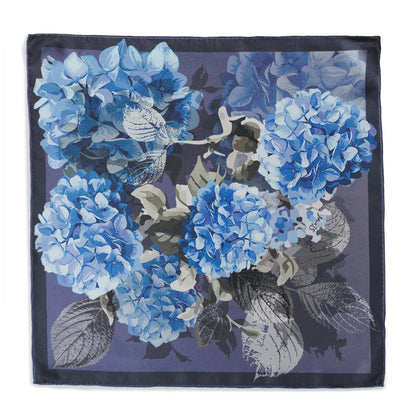 Hydrangea Mist Pocket Square by Benson & Clegg
