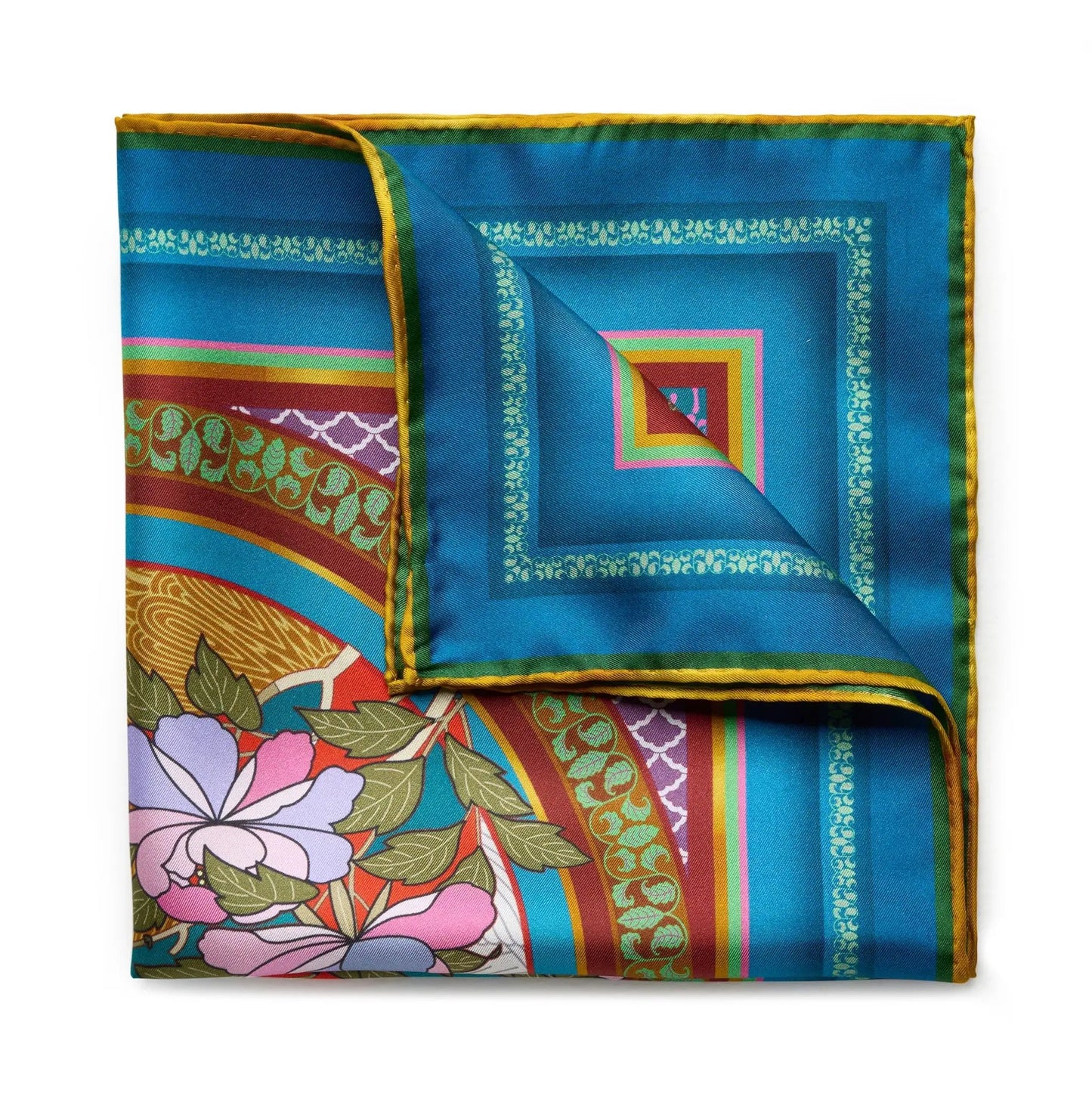 Oriental Birds Pocket Square by Benson & Clegg