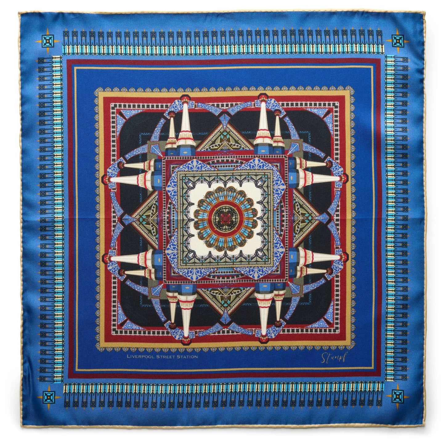 Liverpool Street Station in Nocturn Pocket Square by Benson & Clegg