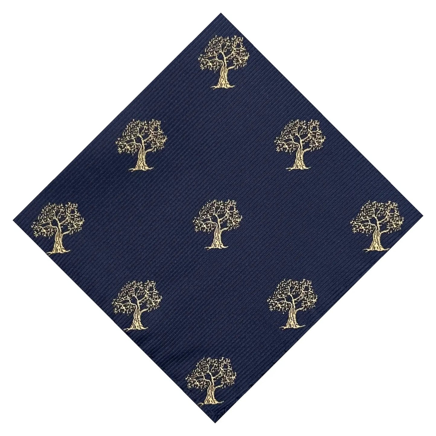 Tree Pocket Square Navy Blue & Gold by OFL Ties