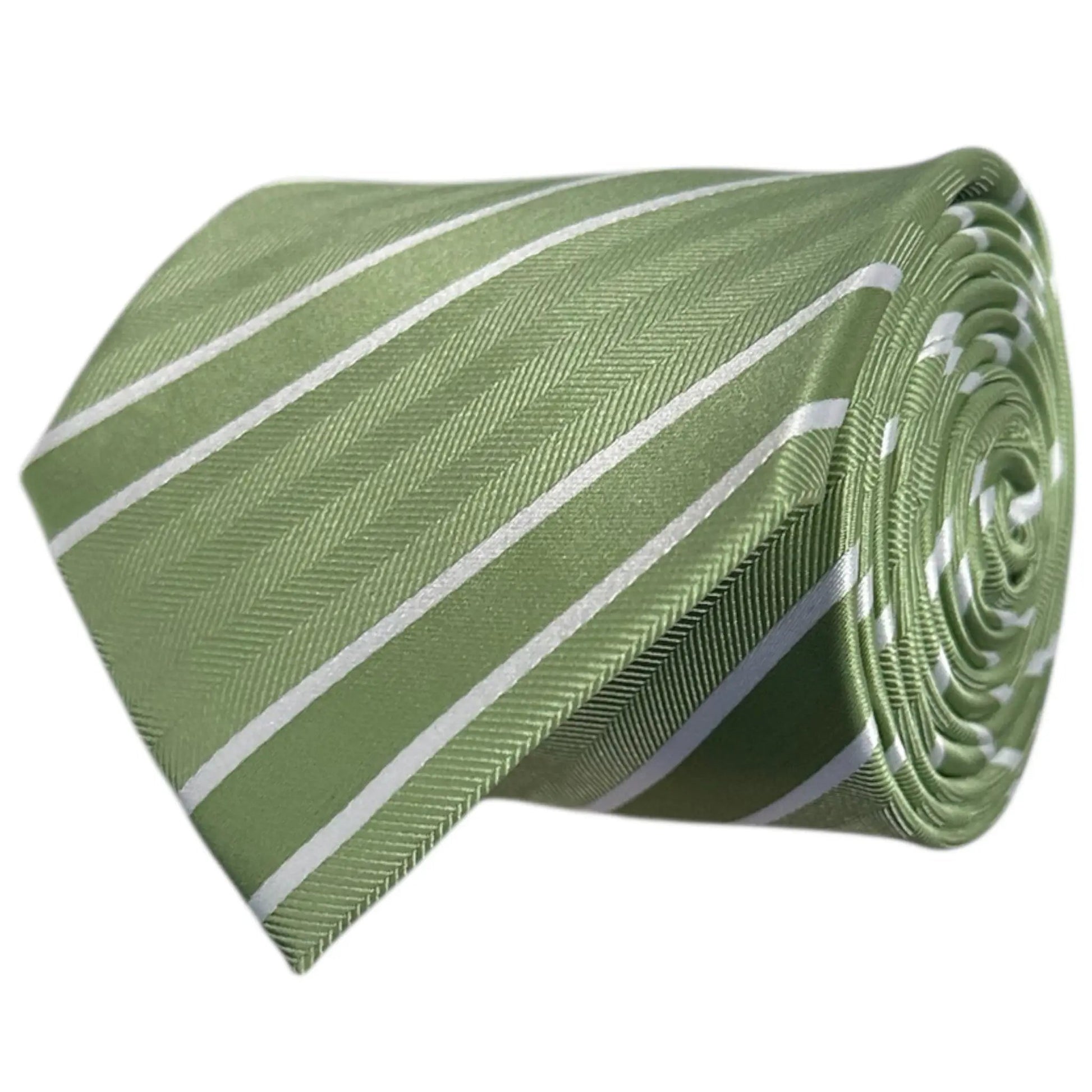 Matcha & White Stripe Tie - Charleston Edit by OFL Ties