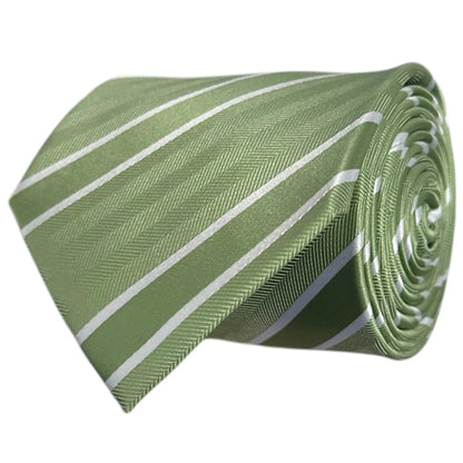 Matcha & White Stripe Tie - Charleston Edit by OFL Ties