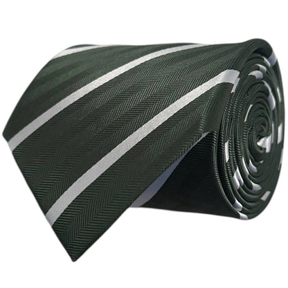Forest Green & White Stripe Tie - Hawksmoor Edit by OFL Ties