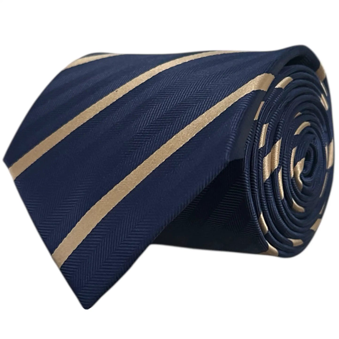 Navy Blue & Caramel Stripe Tie - Hawksmoor Edit by OFL Ties