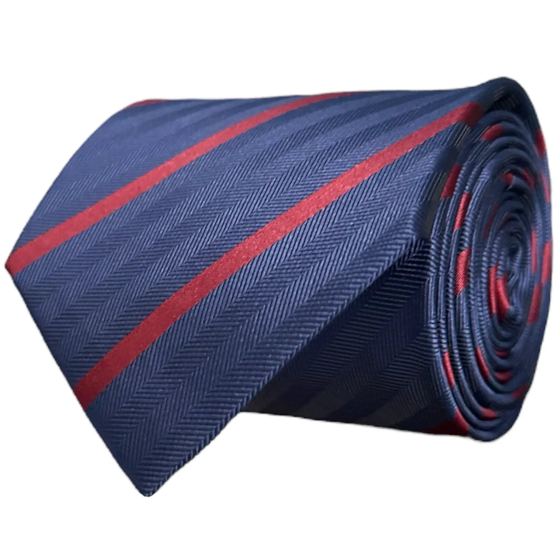 Navy Blue & Wine Stripe Tie - Hawksmoor Edit by OFL Ties