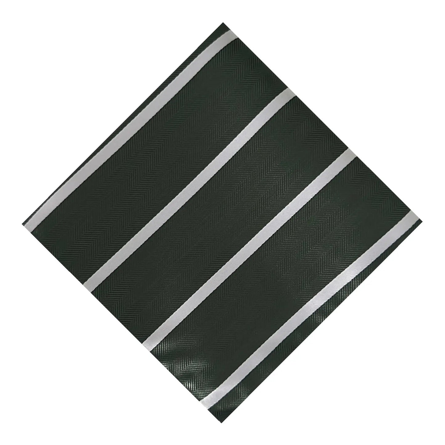 Forest Green & White Stripe Pocket Square - Hawksmoor Edit by OFL Ties