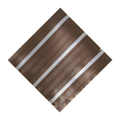 Mocha & White Stripe Pocket Square - Hawksmoor Edit by OFL Ties