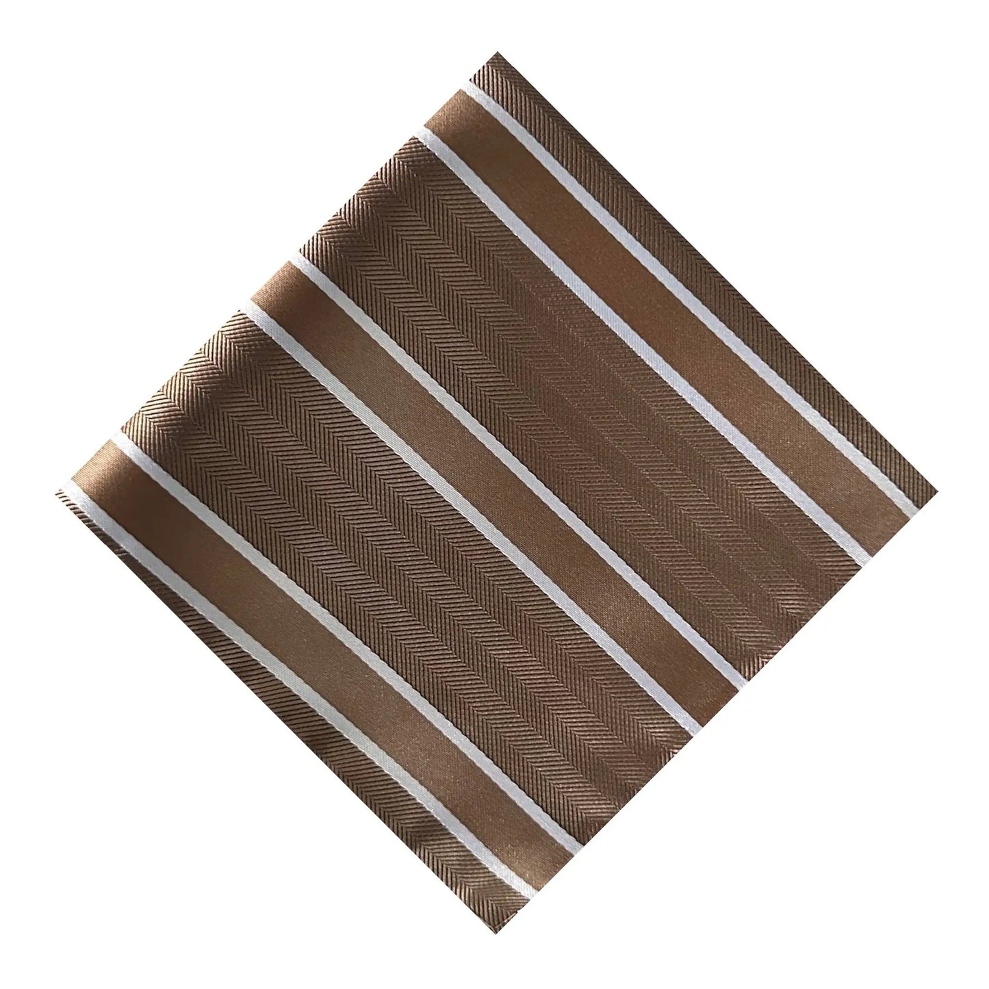 Mocha & White Stripe Pocket Square - Charleston Edit by OFL Ties