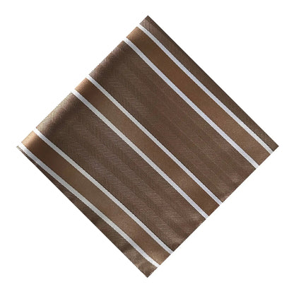 Mocha & White Stripe Pocket Square - Charleston Edit by OFL Ties