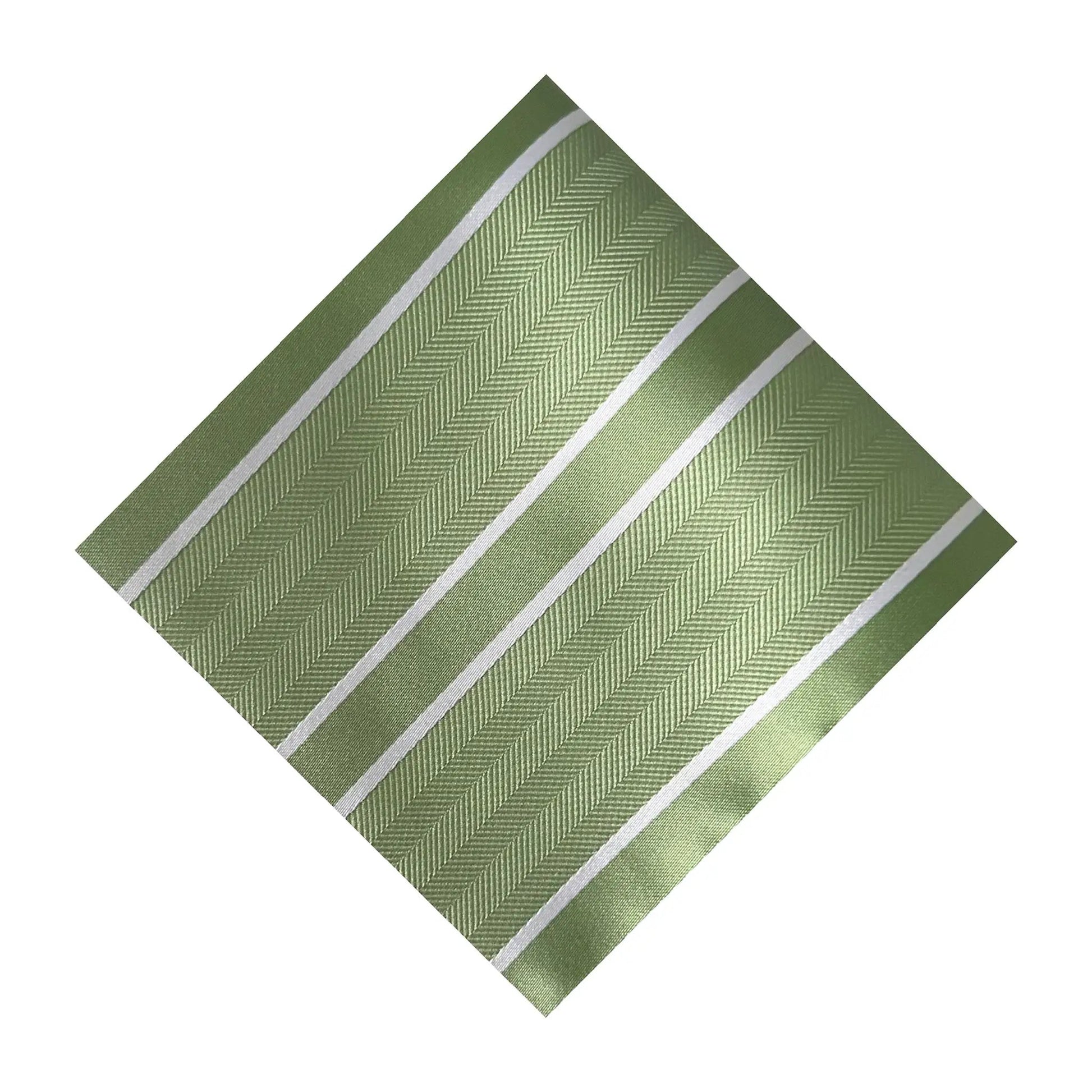Matcha & White Stripe Pocket Square - Charleston Edit by OFL Ties