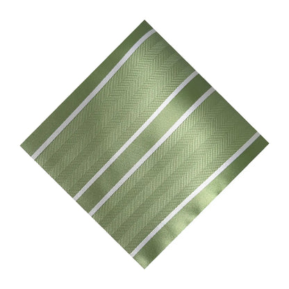 Matcha & White Stripe Pocket Square - Charleston Edit by OFL Ties