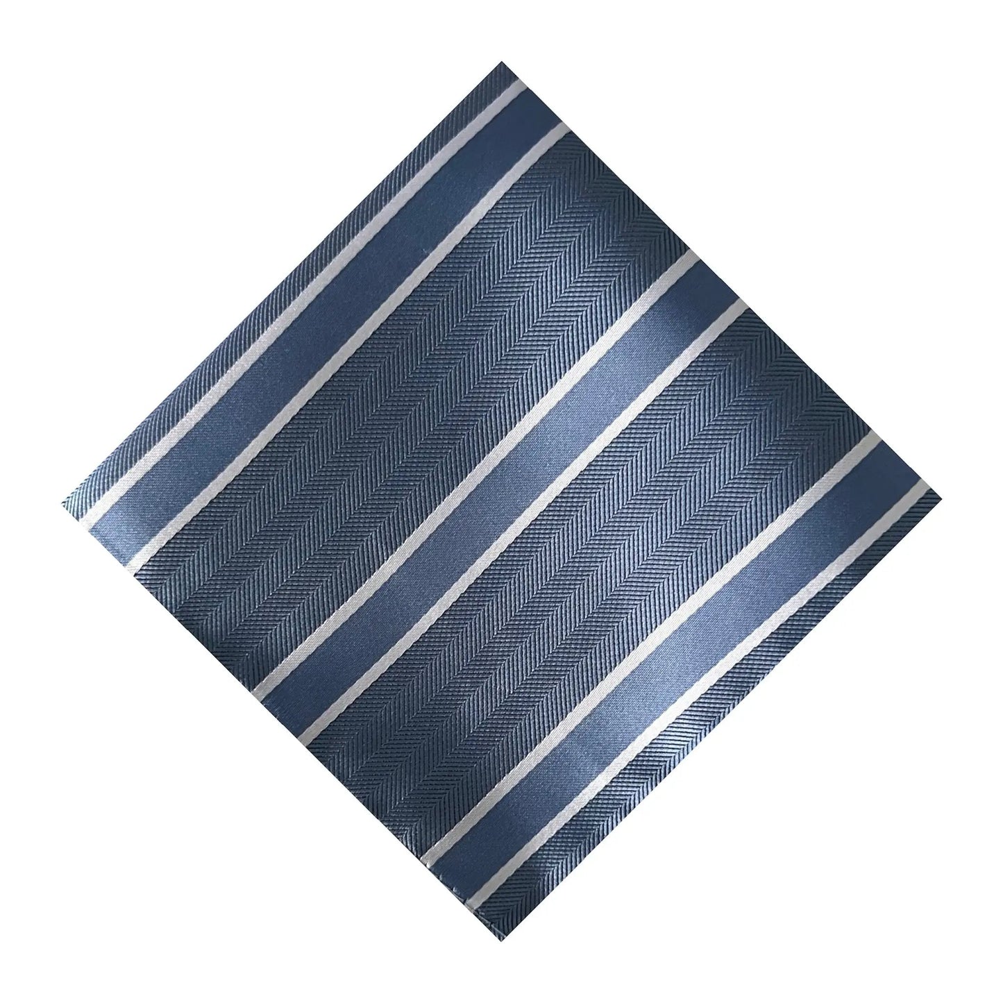 Steel blue & White Stripe Pocket Square - Charleston Edit by OFL Ties