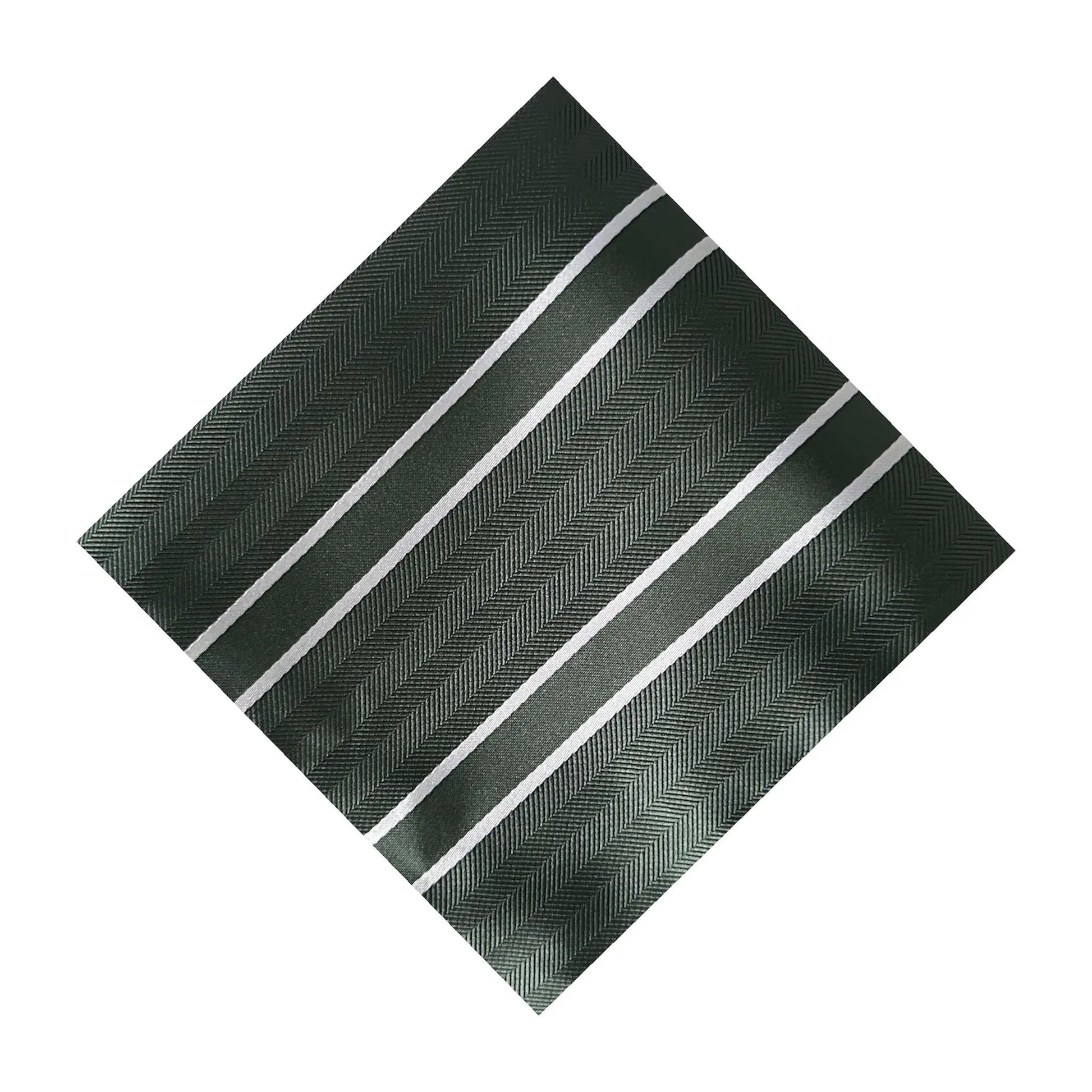 Forest Green & White Stripe Pocket Square - Charleston Edit by OFL Ties