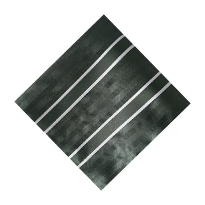Forest Green & White Stripe Pocket Square - Charleston Edit by OFL Ties