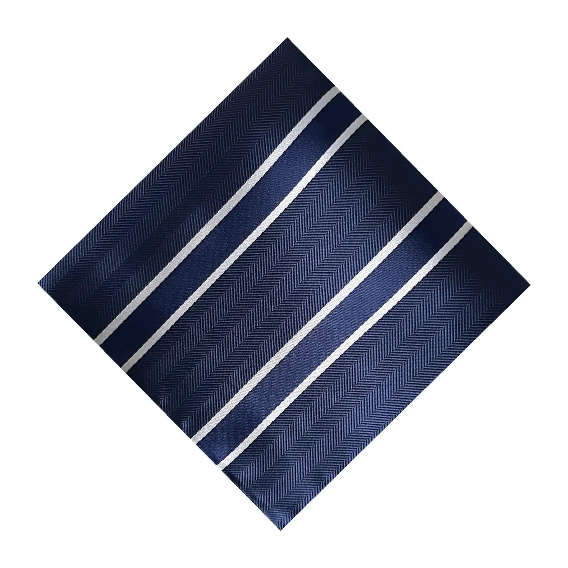 Navy Blue & White Stripe Pocket Square - Charleston Edit by OFL Ties