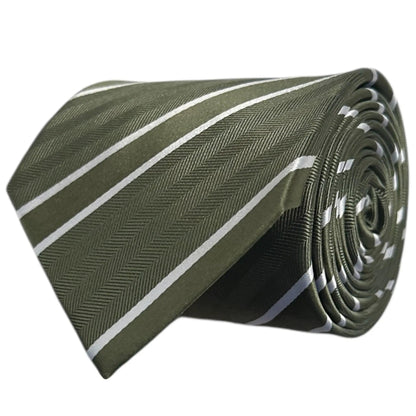 Khaki & White Stripe Tie - Charleston Edit by OFL Ties