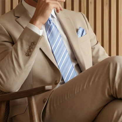 Light Blue & White Stripe Tie - Charleston Edit by OFL Ties