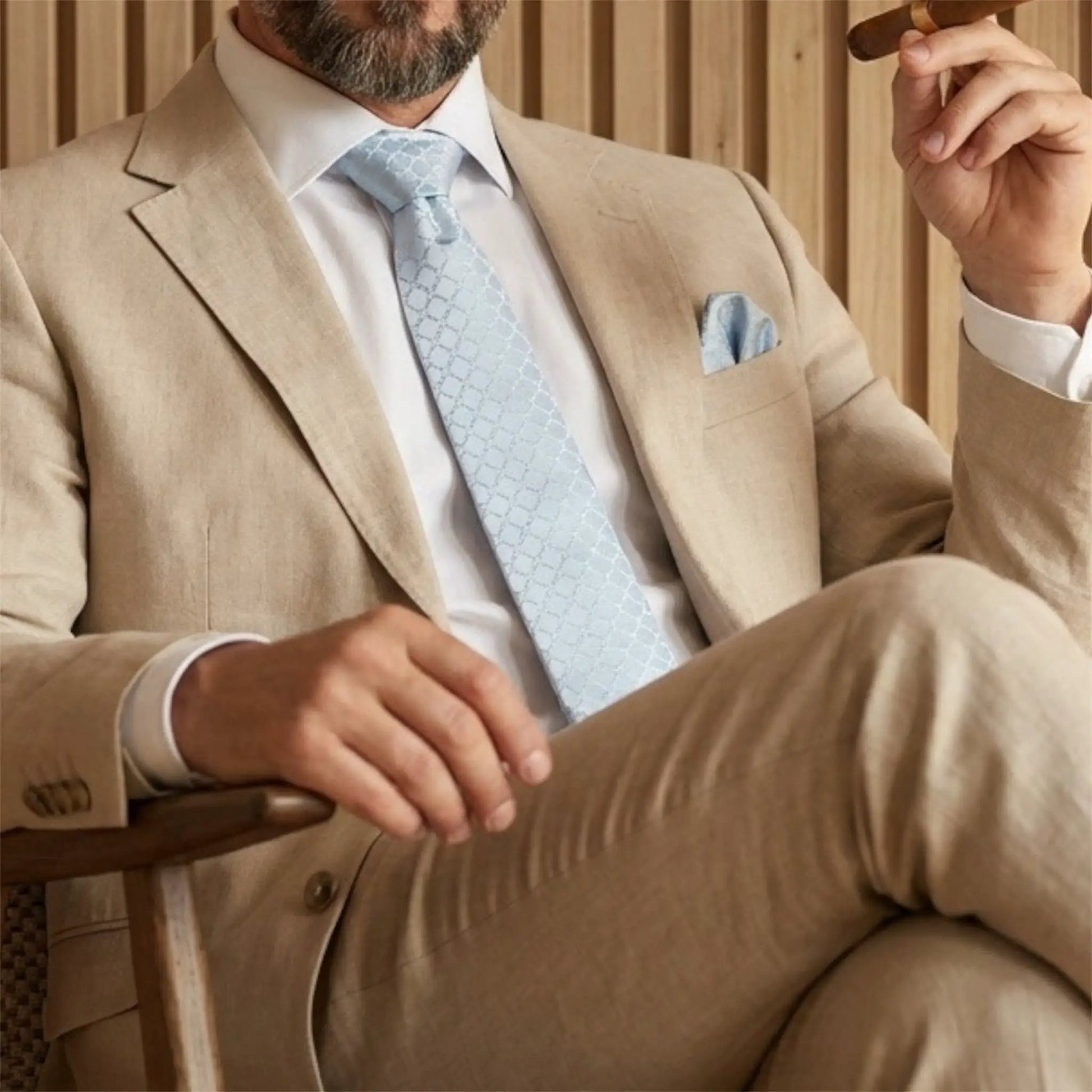Light Blue Textured Tie by OFL Ties