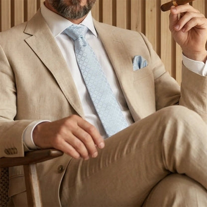 Light Blue Textured Pocket Square by OFL Ties