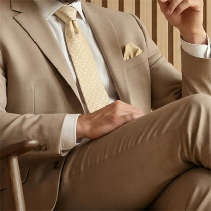 Pink Champagne Textured Pocket Square by OFL Ties