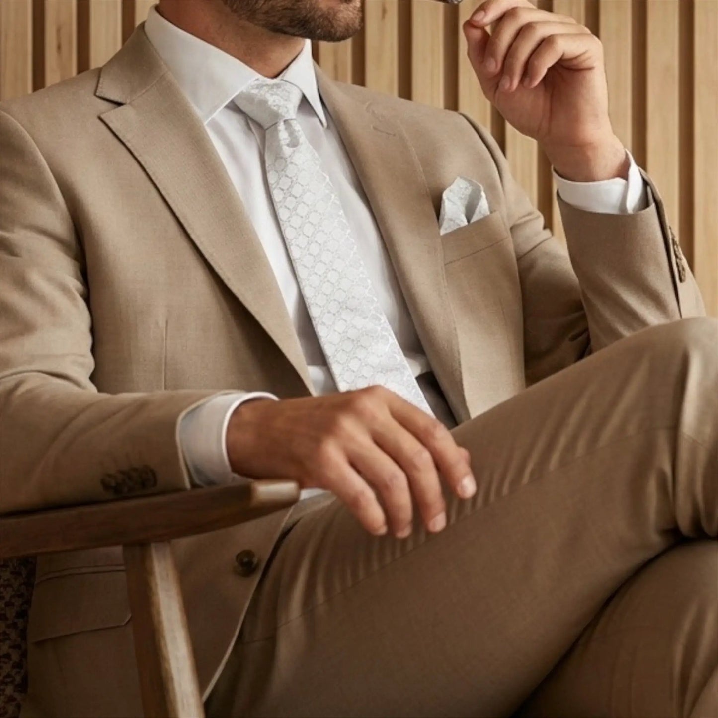 Light Grey Textured Tie by OFL Ties