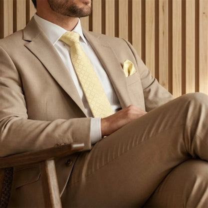 Champagne Textured Tie by OFL Ties