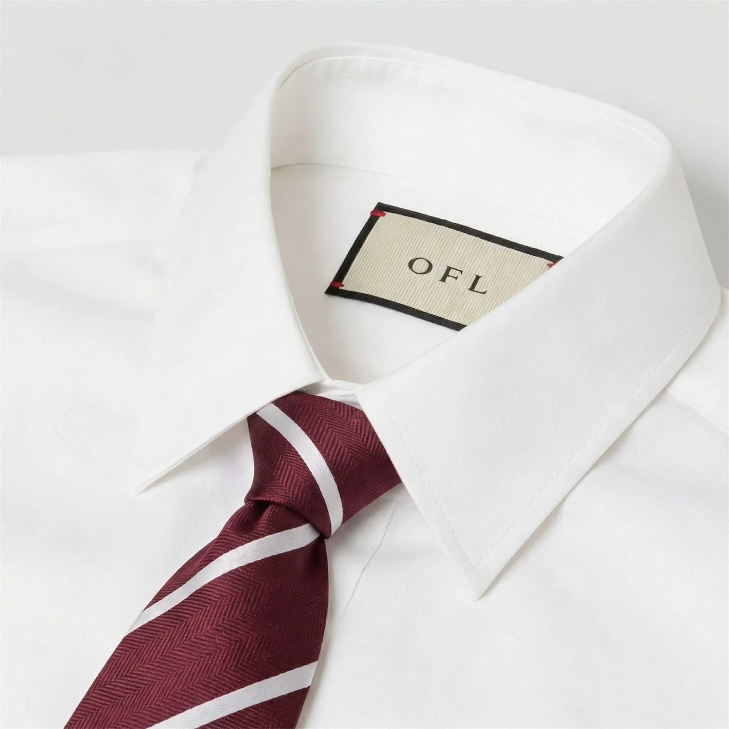Burgundy & White Stripe Tie - Hawksmoor Edit by OFL Ties