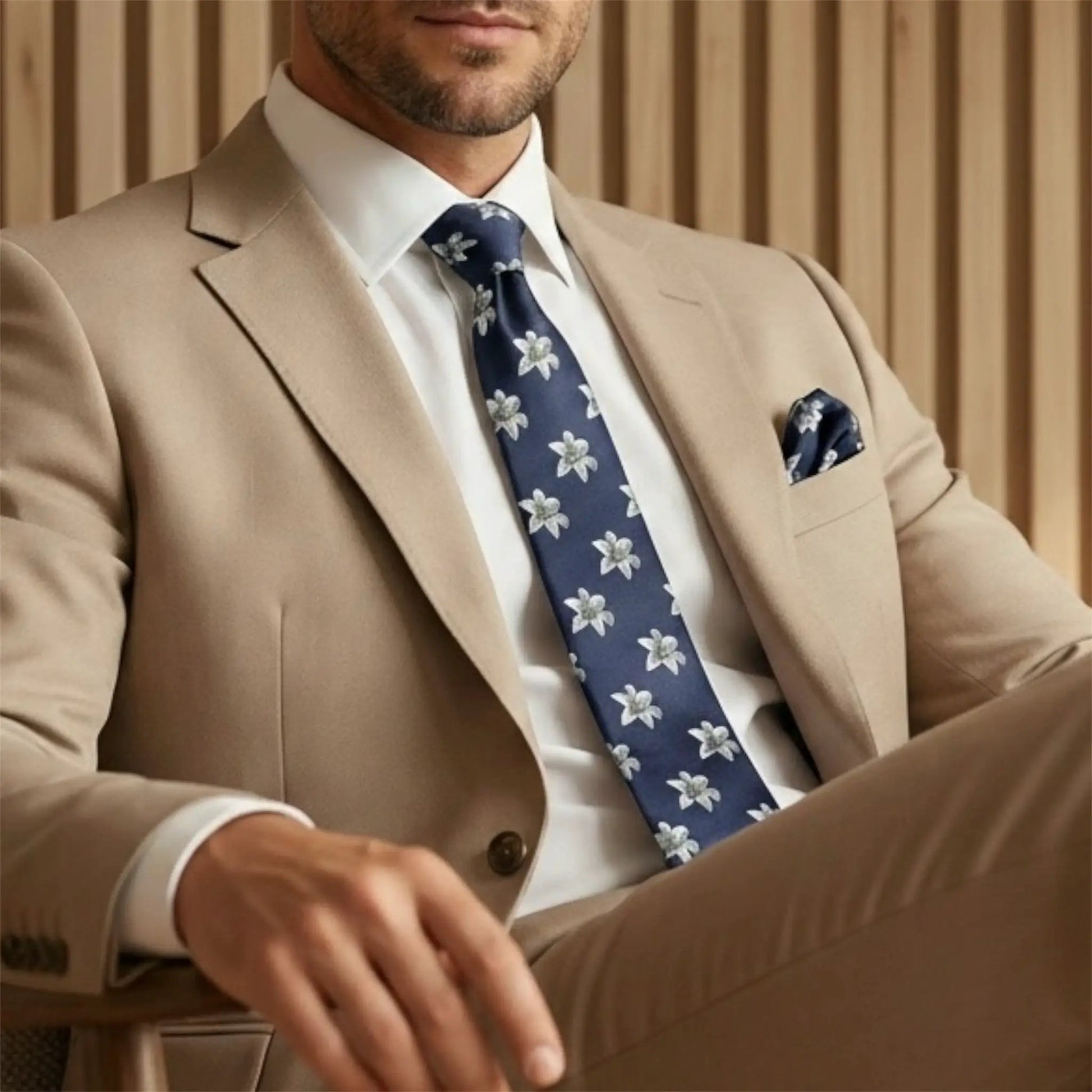 Lily Flower Pocket Square by OFL Ties