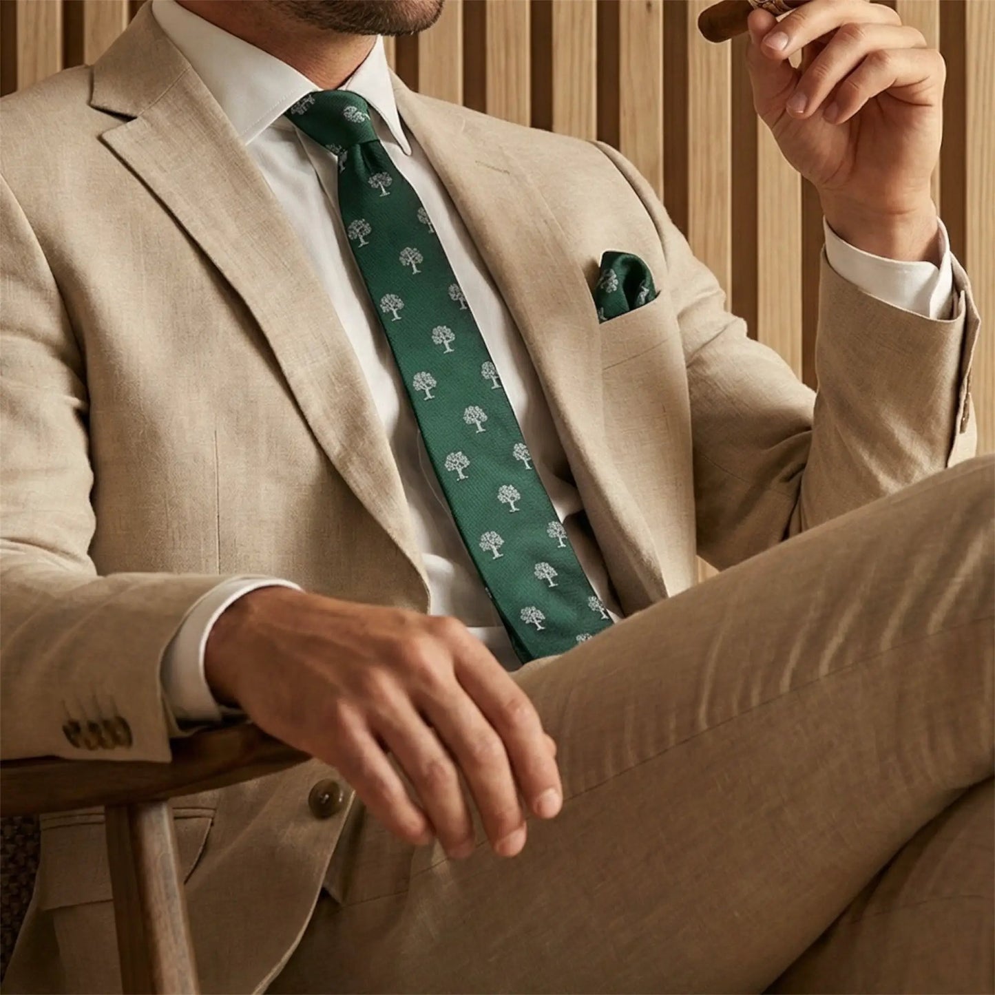 Tree Tie Green & Silver by OFL Ties