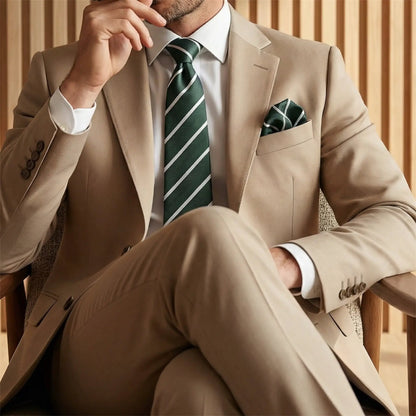 Forest Green & White Stripe Tie - Hawksmoor Edit by OFL Ties