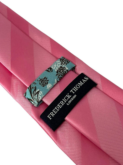 Light Rose Pink and Baby Pale Pastel Pink Striped Tie - Handmade Elegance for the Discerning Professional by Frederick Thomas Handmade Mens Ties