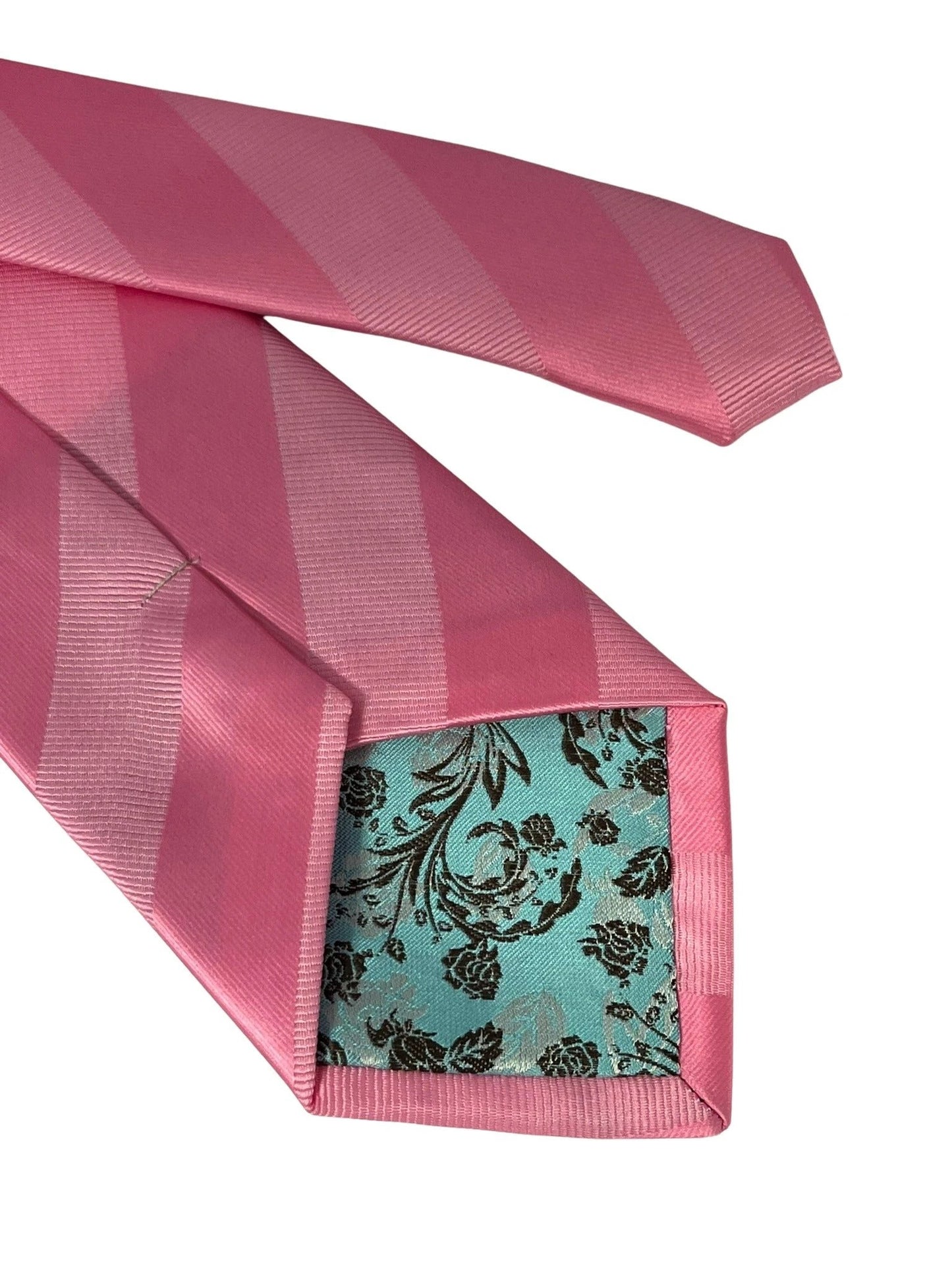 Light Rose Pink and Baby Pale Pastel Pink Striped Tie - Handmade Elegance for the Discerning Professional by Frederick Thomas Handmade Mens Ties
