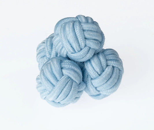 Powder Blue Knots Cufflinks Ringhart Shirting Fabrics by Ringhart Shirting Fabrics