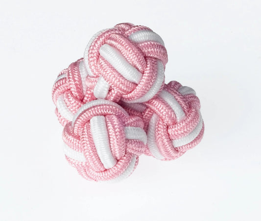 K32 Pink and White Knots Cufflinks by Ringhart Shirting Fabrics by Ringhart Shirting Fabrics