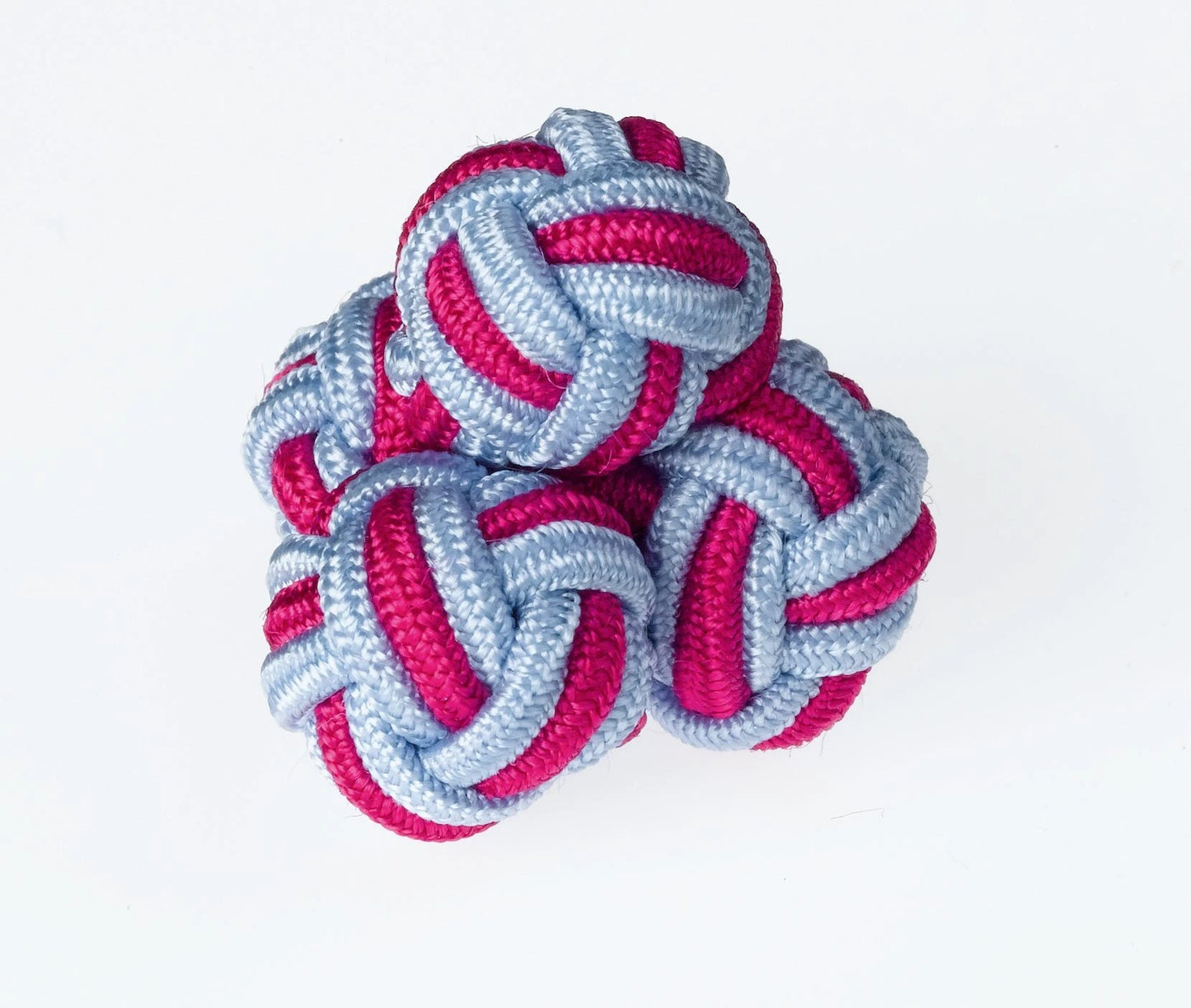 K37 Sky And Magenta Knots Cufflinks By Ringhart Shirting Fabrics by Ringhart Shirting Fabrics