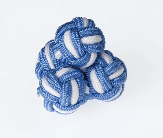 K40 Blue And White Knots Cufflinks By Ringhart Shirting Fabrics by Ringhart Shirting Fabrics