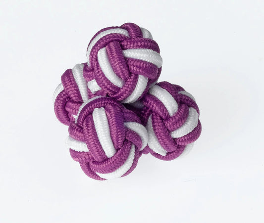 K51 Lilac and White Knot Cufflinks for Formal Shirt Accessory by Ringhart Shirting Fabrics
