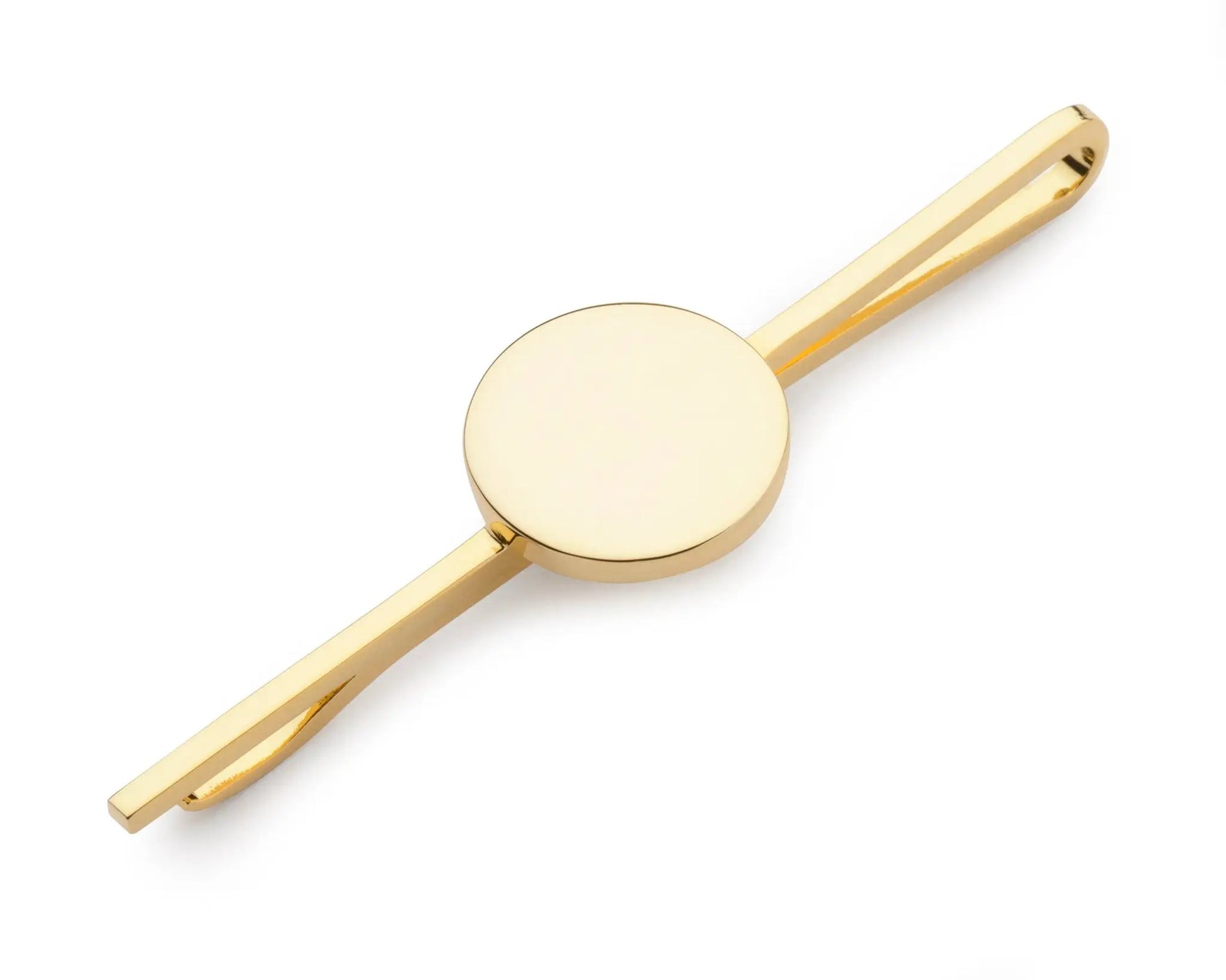 Round Gold Plate Tie Slide by Benson & Clegg