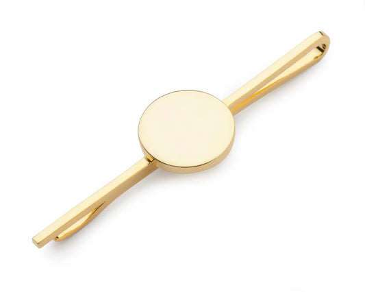 Round Gold Plate Tie Slide by Benson & Clegg