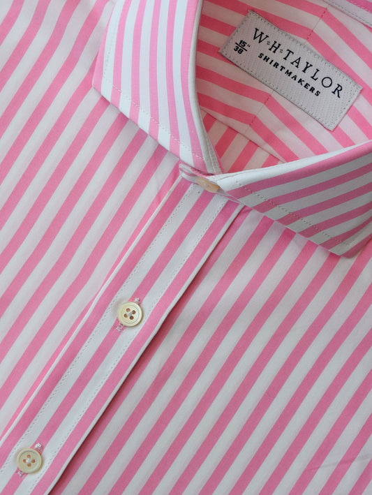 Pink Butcher Stripe Poplin Men's Bespoke Shirt