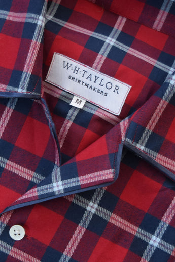 Red Checked Brushed Cotton Mens Pyjamas